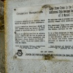 Placard comemorativo do Cruzeiro Manuelino em Cruzeiro Manuelino em Coimbrã, Peniche