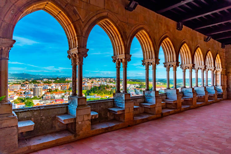 Leiria Castle loggia overlooking the city